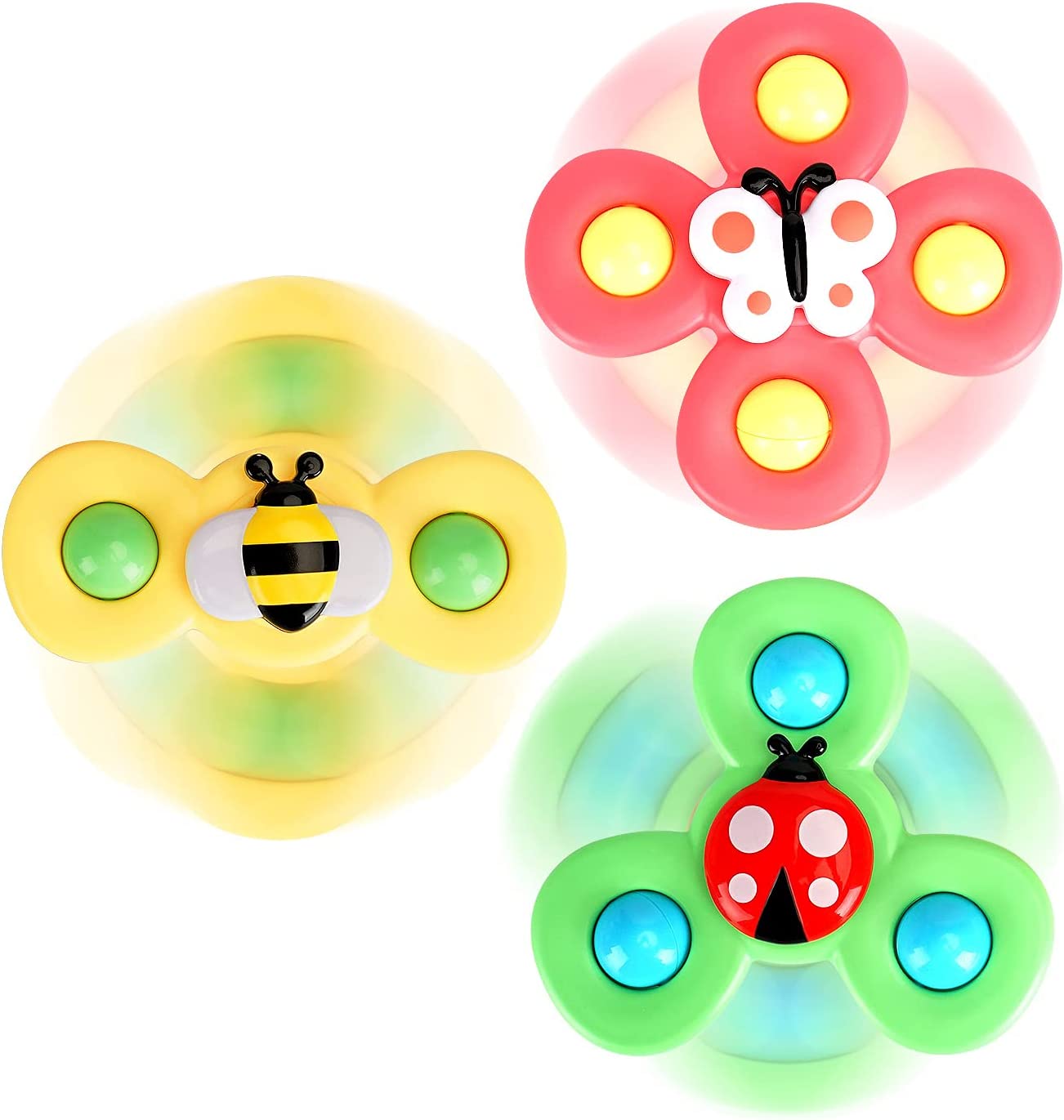 Suction Cup Spinner Toy for Baby – 3 Pcs Spinning Top Learning