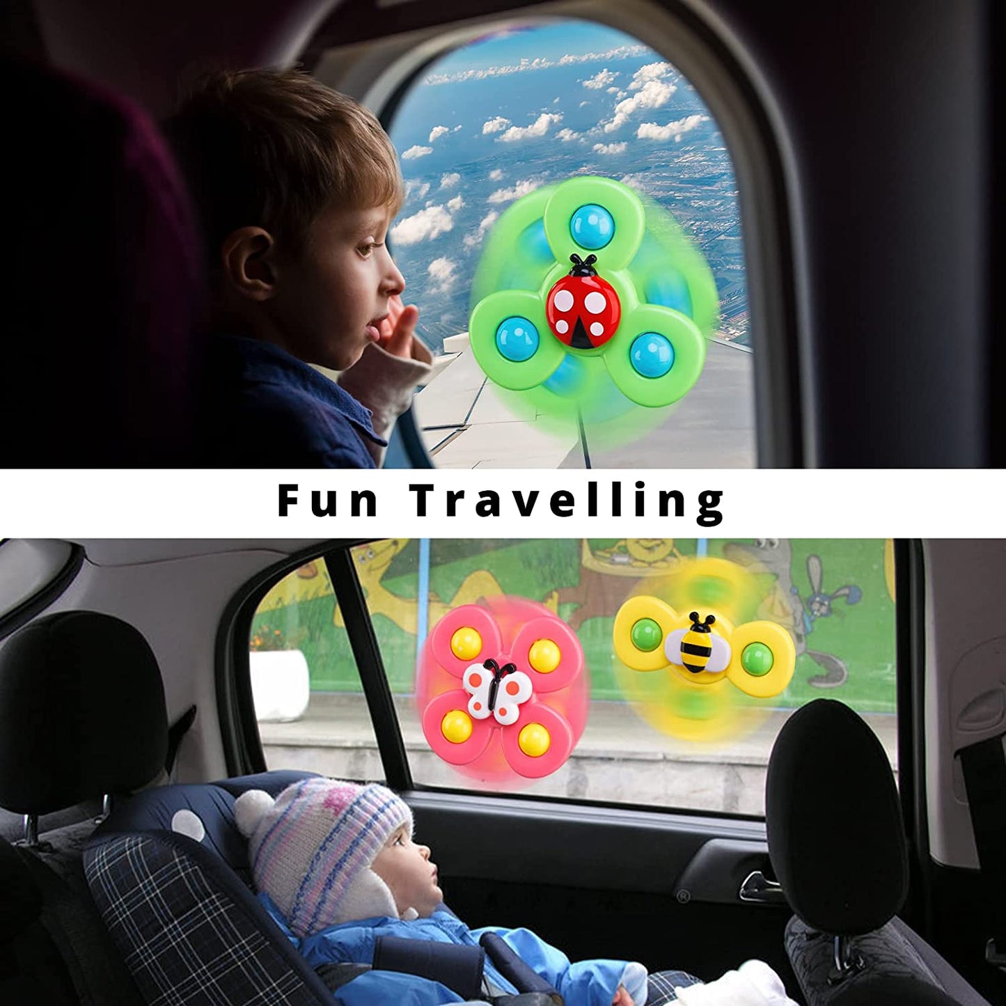 Suction Cup Spinner Toy for Baby – 3 Pcs Spinning Top Learning Suctions Toys for Baby Toddlers Soft Silicone Sensory Fidgeting Toy Bath Toy Gift for Babies Infant Gifts for Christmas, Birthday