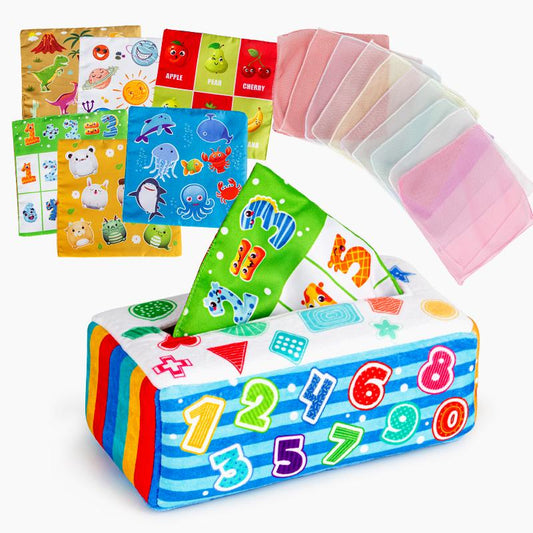Baby Tissue Box Toy, Magic Tissue Box Baby Toy Montessori Toys for Babies 6-12 Months